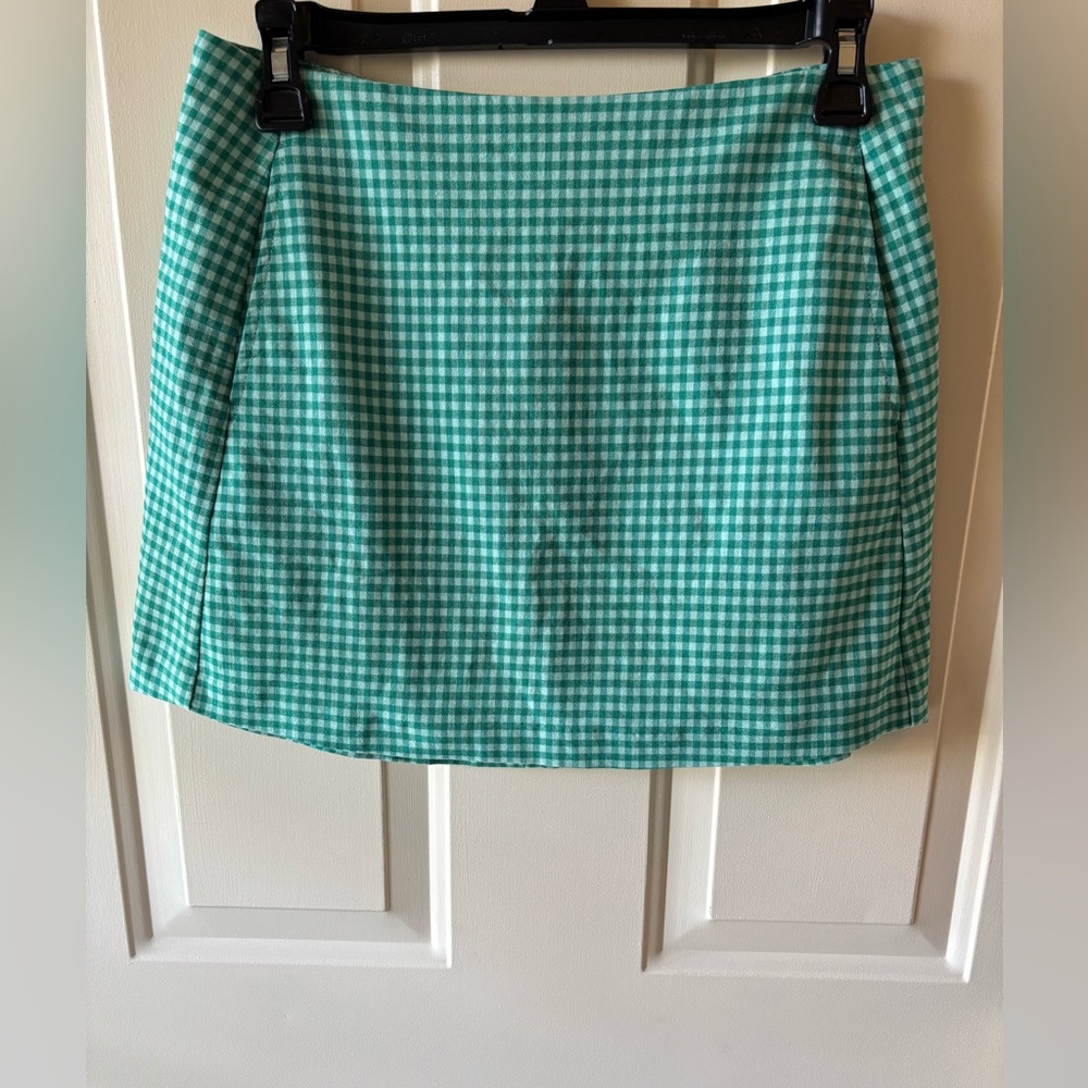 Urban Outfitters Kelly Green Gingham Mini Skirt